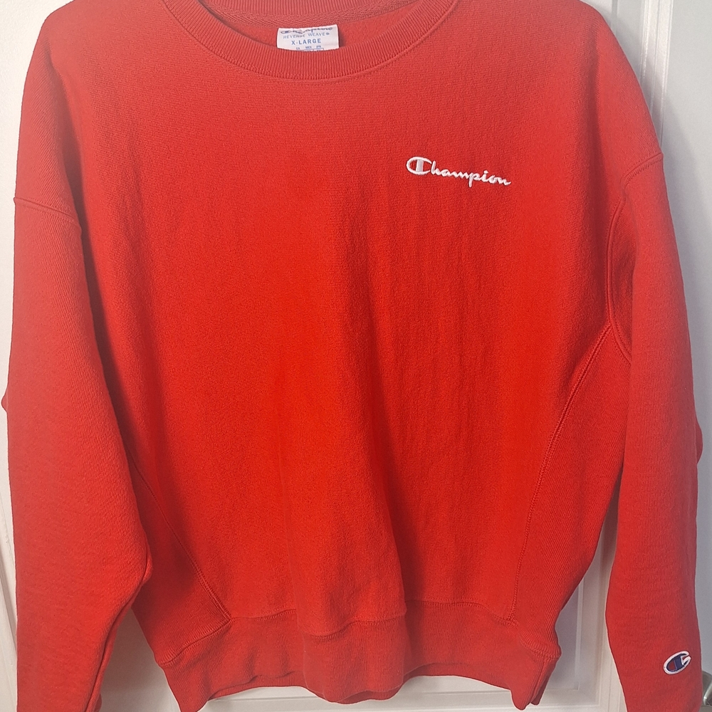 💎 Vintage Champion Classic Reverse Weave Red Sweatshirt